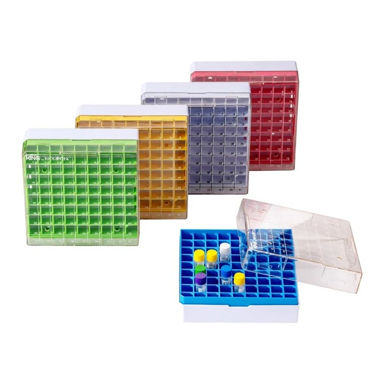 25-place 100-place 81-place PC Cryogenic Storage Boxes For 1-2ml Cryovials