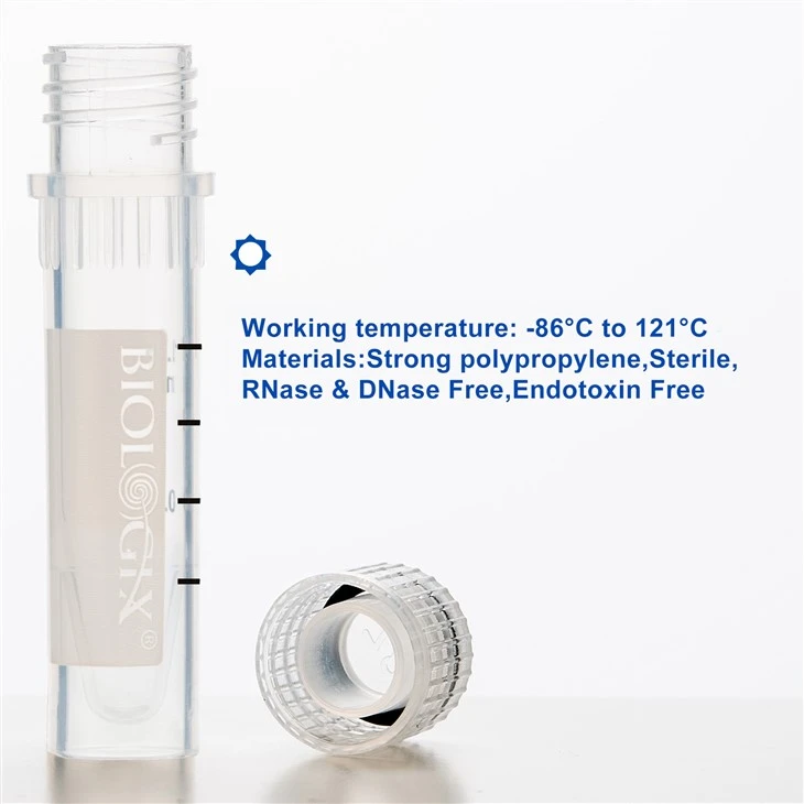 Biologix 0.5ml 1.5ml 2.0ml External Thread Sterile Cryogenic Vials